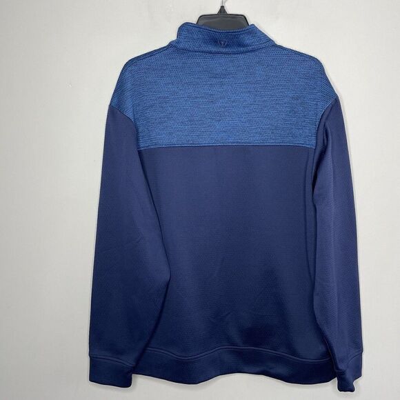PRO TOUR Pullover Mens Large L Blue Textured 1/4-Zip Hidden Pockets Golf - Picture 3 of 7